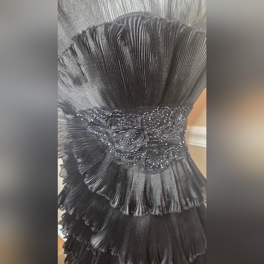 Jovani New York Elegant Strapless Black Ruffle Dress Evening Size 14.SMALL - Picture 6 of 17
